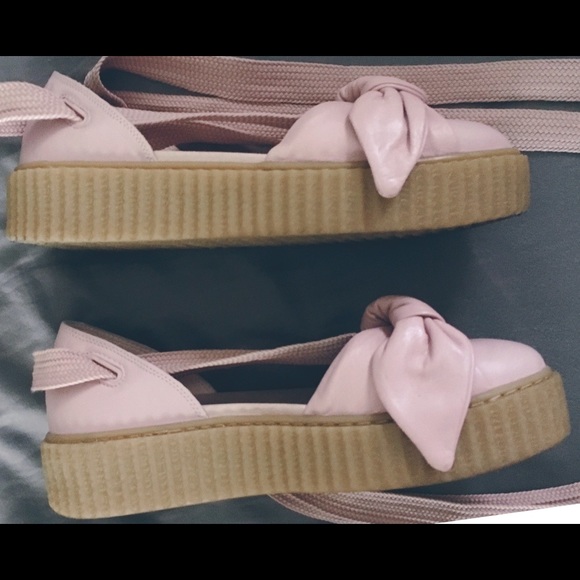 PUMA Rihanna Fenty Creepers Pink lace up Sz 7 - Picture 4 of 9